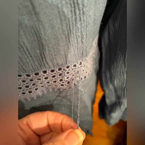 GUC Torrid Gauze Lace Up Skater Dress 👗 in Bering Sea 🌊 Plus Size 5 - Picture 8 of 16